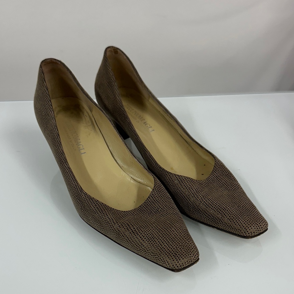 Bruno Magli Textured Brown Heels 7